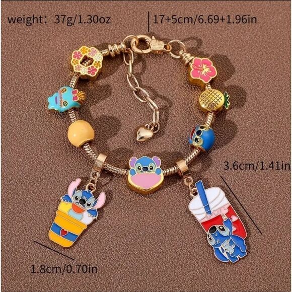 DISNEY Lilo & Stitch Gold Plated Charm Bracelet - Picture 5 of 6